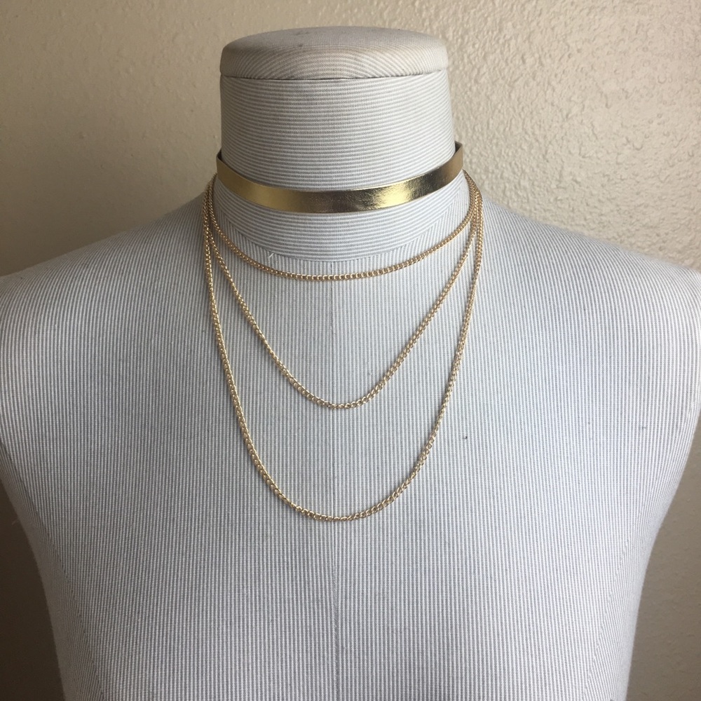 New gold 4 later choker set necklace